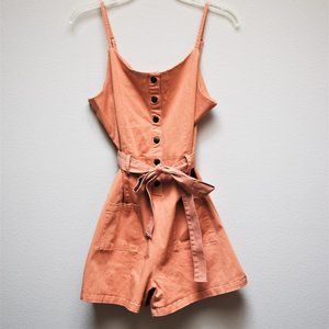 Justify Orange Utility Romper